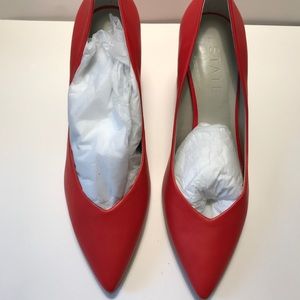 1.state red leather pumps. Brand new